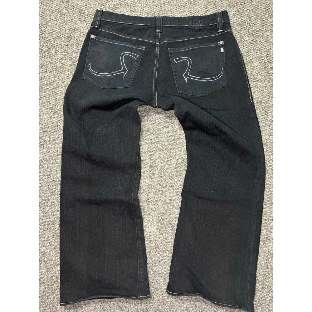 Rock & Republic Men's Dark Blue Dark Wash Straight Denim Jeans Regular Fit 36x26